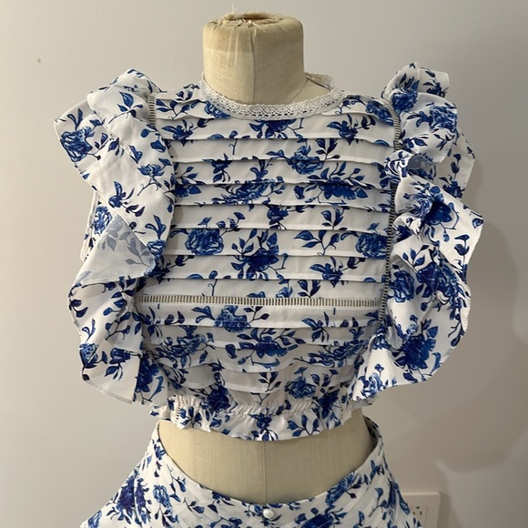 NWOT Cute Ruffle‎ Floral LoveShackFancy esq set size medium - Picture 4 of 13